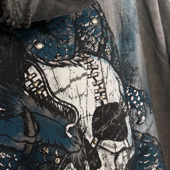 Konquest Closet Jacket Mens Large Skull Dragon Studded Y2K Grunge Streetwear NEW - Picture 9 of 16